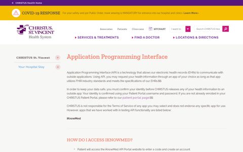 Application Programming Interface - CHRISTUS Health