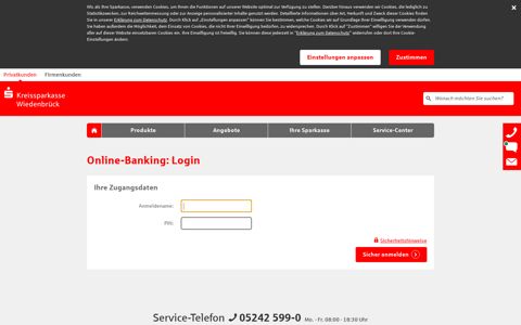 Online-Banking: Login - Kreissparkasse Wiedenbrück