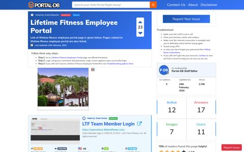 Lifetime Fitness Employee Portal
