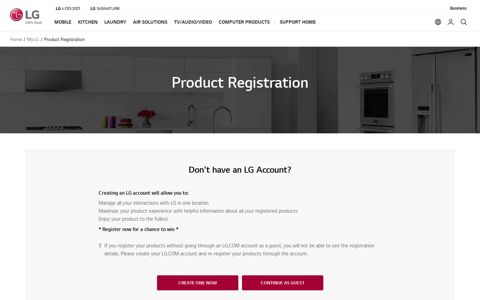 LG Canada Account | LG Canada Product Registration
