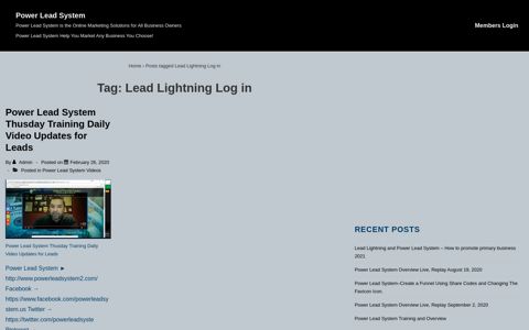 Lead Lightning Log in | Power Lead System