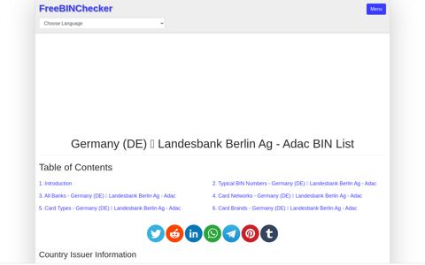 Germany Landesbank Berlin Ag - Adac DE bank BIN list ...