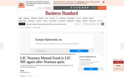 LIC Nomura Mutual Fund is LIC MF again after Nomura quits