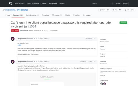 Can't login into client portal because a password is required ...