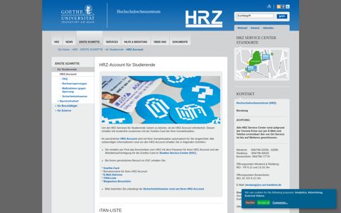 Goethe-Universität — HRZ-Account für Studierende