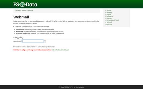 FS Data » Support » Webmail