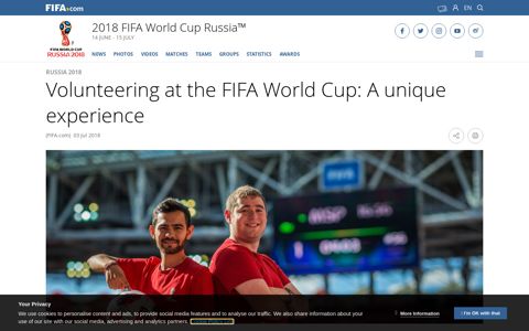 2018 FIFA World Cup™ - News - Volunteering at ... - FIFA.com