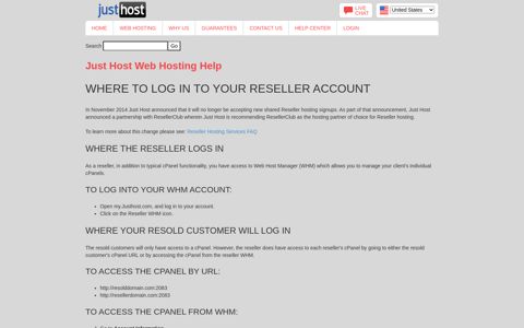 Where to Log In to Your Reseller Account - Just Host