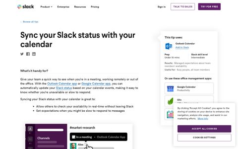 Sync your Slack status with your calendar | Slack Tips | Slack