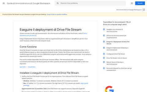 Eseguire il deployment di Drive File Stream - Guida di ...