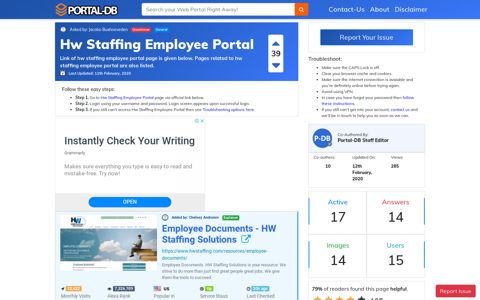 Hw Staffing Employee Portal