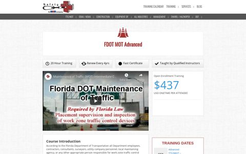 FDOT Advanced MOT Certification | Florida MOT Training ...