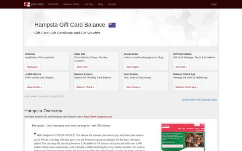 Hampsta | Gift Card Balance Check | Balance Enquiry, Links ...