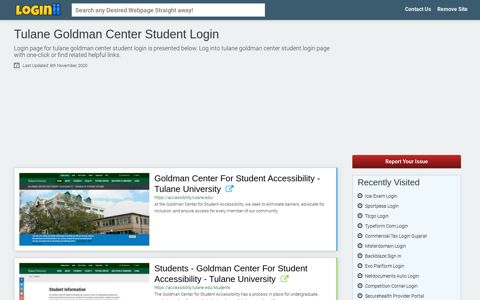 Tulane Goldman Center Student Login - Loginii.com