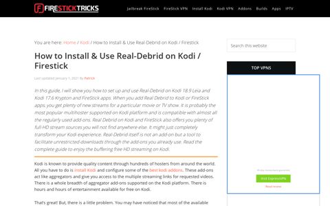 How to Set up & Use Real-Debrid on KODI / FireStick [2020]