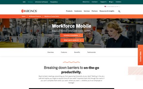 Workforce Mobile; Mobile Access for Workforce Central | Kronos