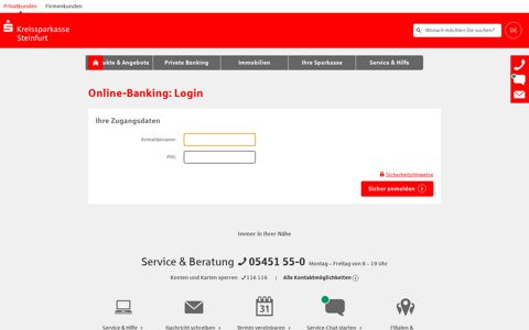 Online-Banking: Login - Kreissparkasse Steinfurt