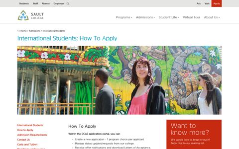 Sault College International How to Apply