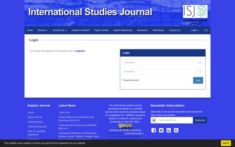International Studies Journal (ISJ) - Login