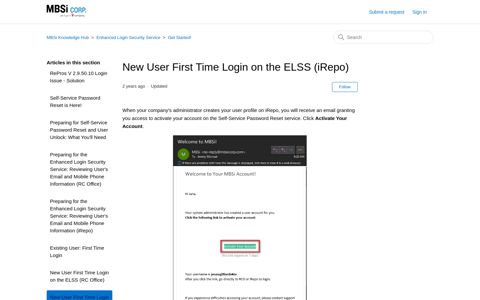New User First Time Login on the ELSS (iRepo) – MBSi ...