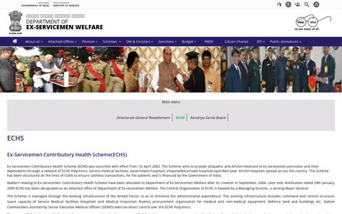 ECHS | Department of Ex-servicemen Welfare | Ministry of ...