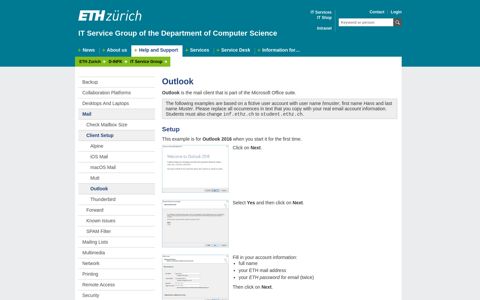 Outlook – IT Service Group of the Department of ... - ETH Zurich