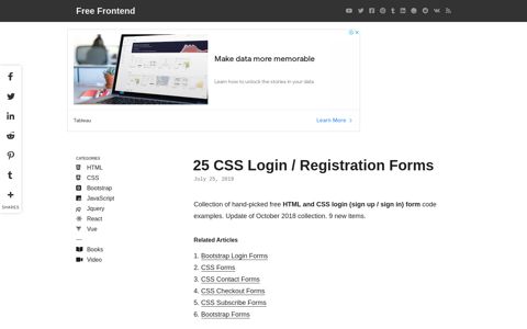 25 CSS Login / Registration Forms - Free Frontend