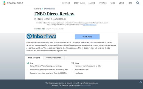 FNBO Direct Bank Review - The Balance