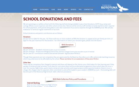 Donations & Fees | rototuna-hs - Rototuna High Schools