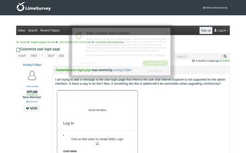 Customize user login page - LimeSurvey forums
