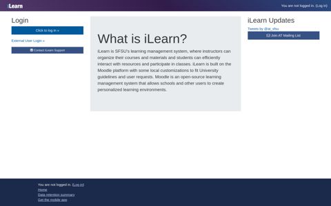 iLearn at San Francisco State University: Log in to the site