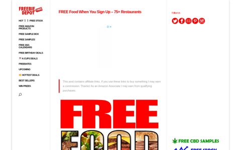 FREE Food When You Sign Up – 75+ Restaurants | Freebie ...