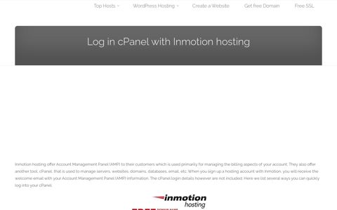 Log in cPanel with Inmotion hosting – Better Host Review