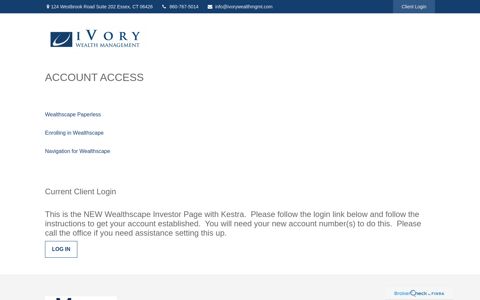 Account Access | Ivory Wealth Management