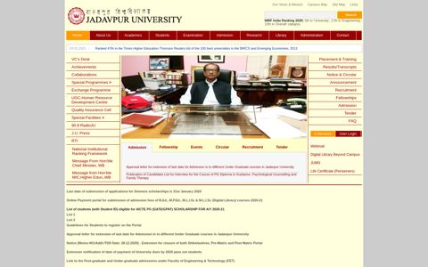 Welcome to the official website of Jadavpur University.