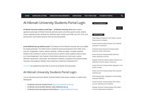 Al-Hikmah University Students Portal Login - Eduloaded