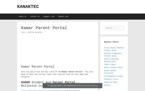 Kamar Parent Portal | Kanaktec - Login Portal Web Directory