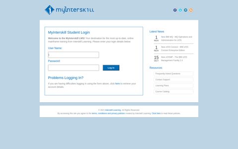 Welcome to the MyInterskill LMS. Online mainframe training ...