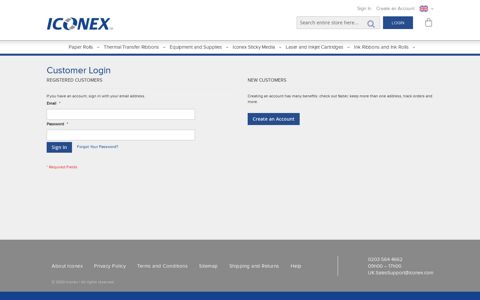 Customer Login | Iconex Europe