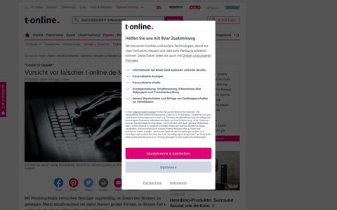 Vorsicht vor falscher t-online.de-Mail