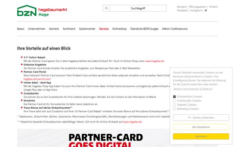 Serviceangebot: Partner-Card - hagebaumarkt Hage