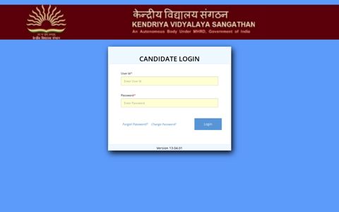 Candidate Login - Applicant Login