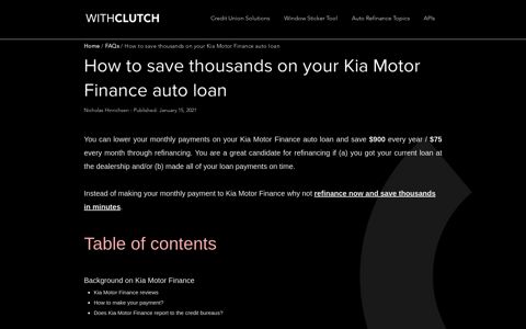 How to save thousands on your Kia Motor Finance auto loan ...
