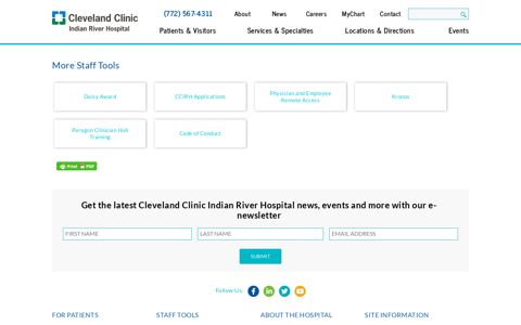 More Staff Tools | Cleveland Clinic Indian River Hospital ...