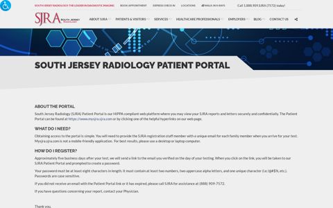 South Jersey Radiology Patient Portal