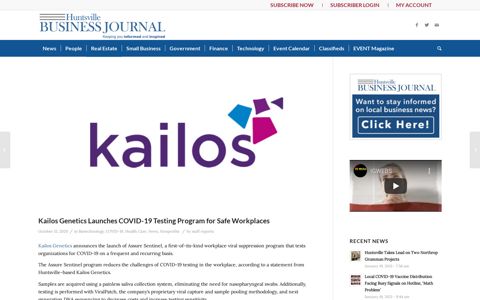 Kailos Genetics Launches COVID-19 Testing Program for ...