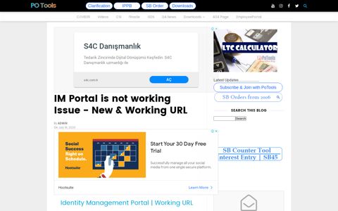 IM Portal is not working Issue - New & Working URL | PO Tools
