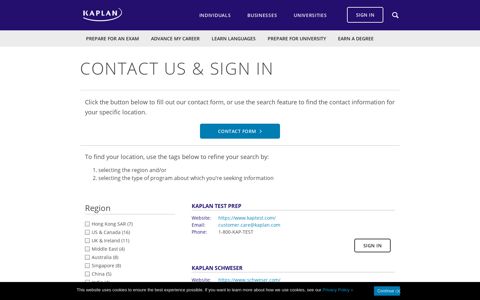 Contact Us - Kaplan