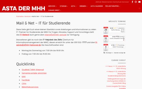 Mail & Net – IT für Studierende – AStA der MHH