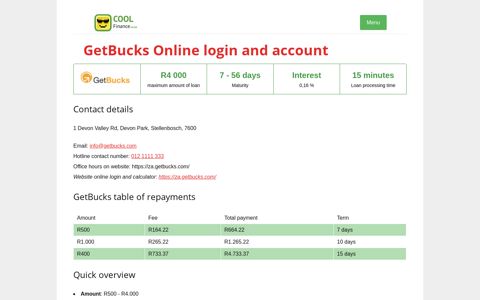 GetBucks Online login and account